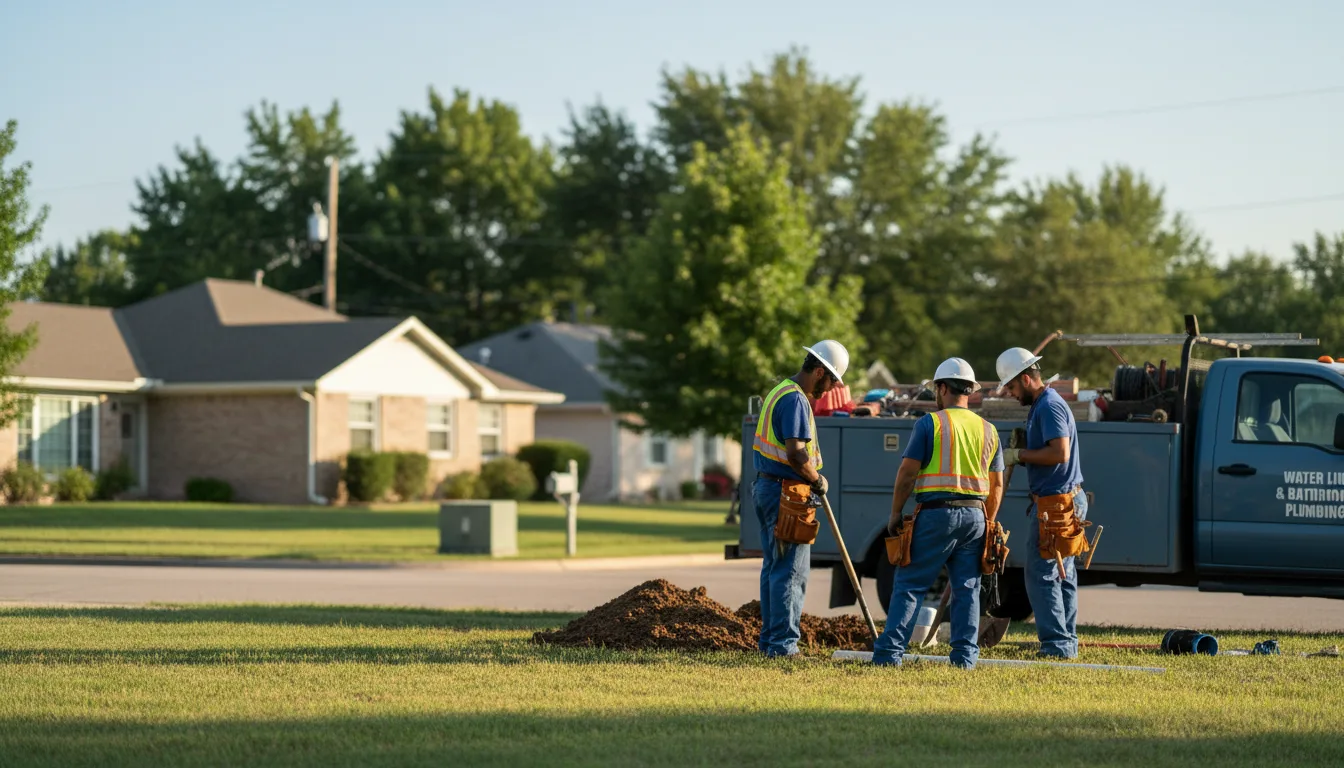 Residential water line and bathroom plumbing service in Deshler, NE